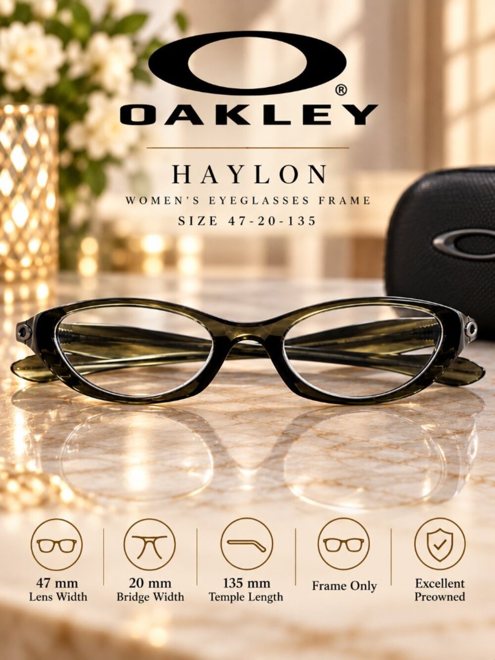 Vintage Oakley Haylon Women’s RX Eyeglasses Frames — 47-20-135